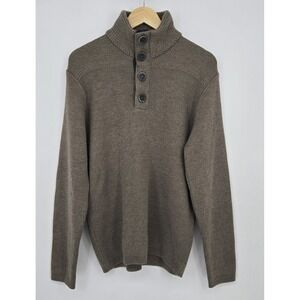Codice Sweater Mens L/XL Taupe Merino Wool Elbow Patch Made In Italy Italian 52